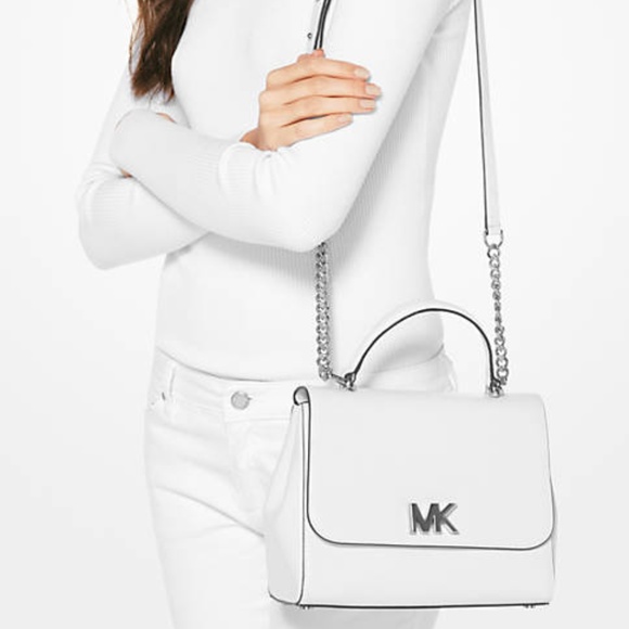 MICHAEL Michael Kors Handbags - Michael Kors Mott White Top Handle Satchel